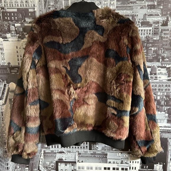 Anthro Marrakech Faux Fur Bomber Jacket - Picture 7 of 9